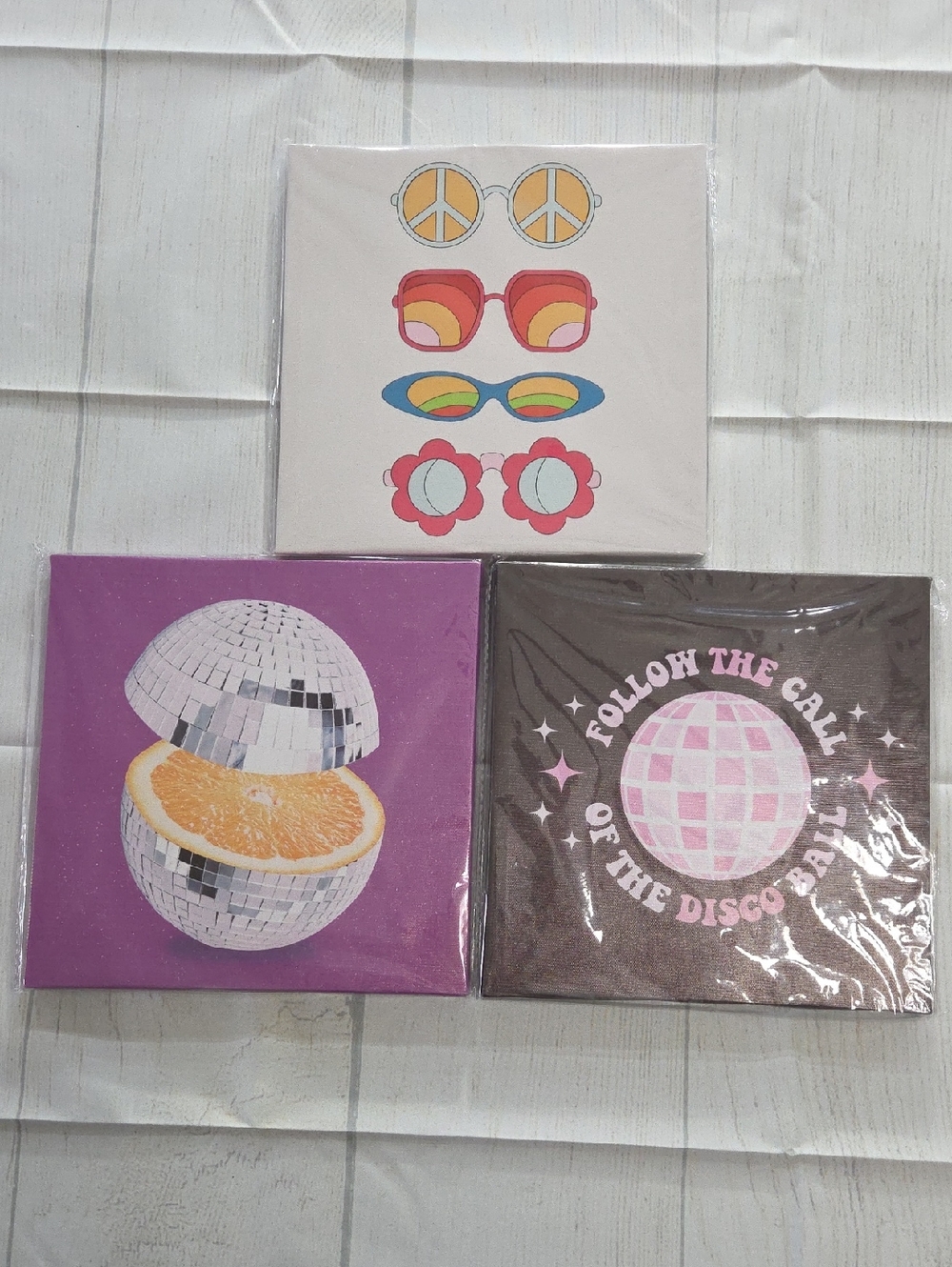 Set Of 3 -Canvas Wall Art 10x10
